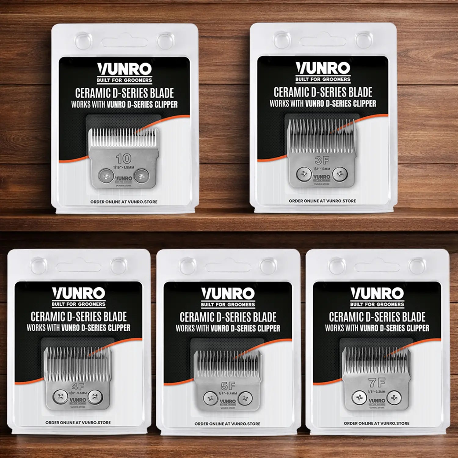 Full Set of Ceramic D-Series Clipper Blades by VUNRO